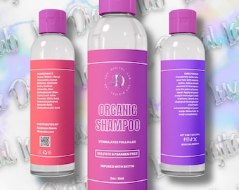 5 Colorful Gradients Shampoo/Conditioner Label Template