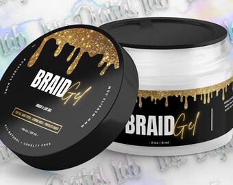 Dripping Glitter in 5 Colors Braid Gel Label Template