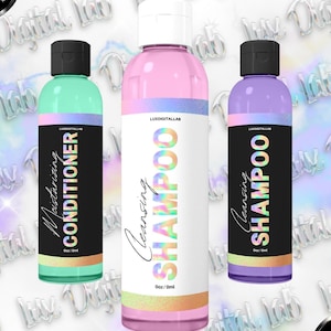 Editable Iridescent Shampoo/Conditioner Label Template