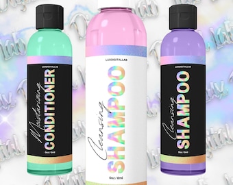 Editable Iridescent Shampoo/Conditioner Label Template