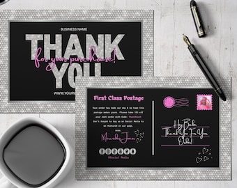 Diamond Thank You Card PostCard Editable Template