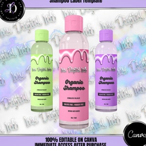 Gooey Drip Editable Shampoo Label Template