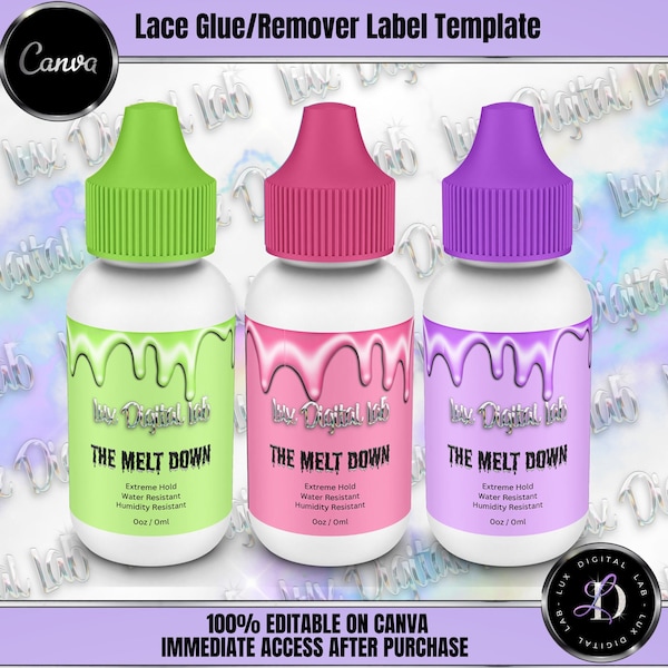 Gooey Drip Editable Lace Glue Label Template