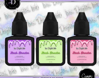 Gooey Drip Lash Glue Label Template