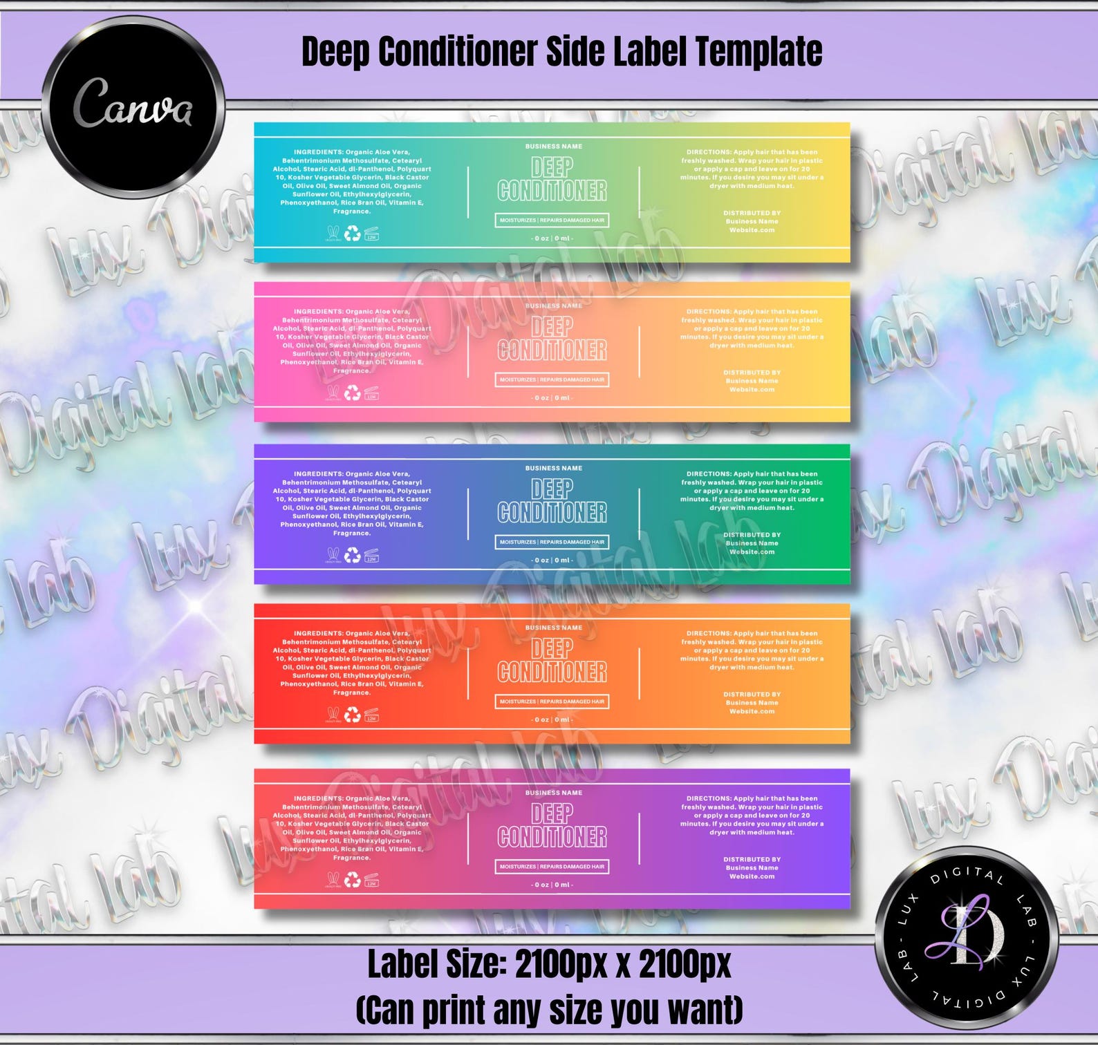 Gradient Lables 40 Colorful Gradient Product Label Templates Set - Etsy