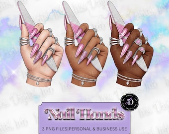 Nail Hands with nail files PNG Clip Art