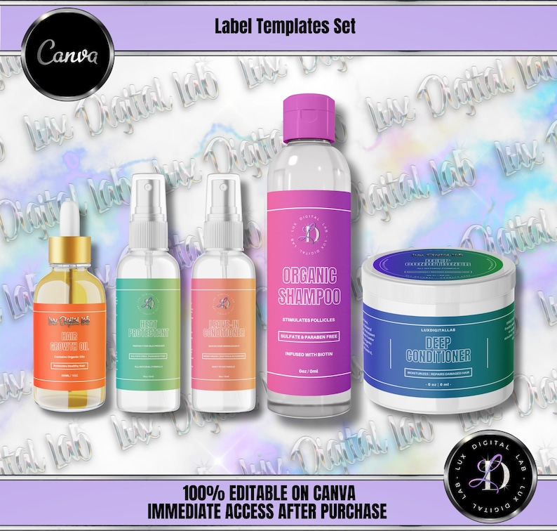 40 Colorful Gradient Product Label Templates Set - Etsy