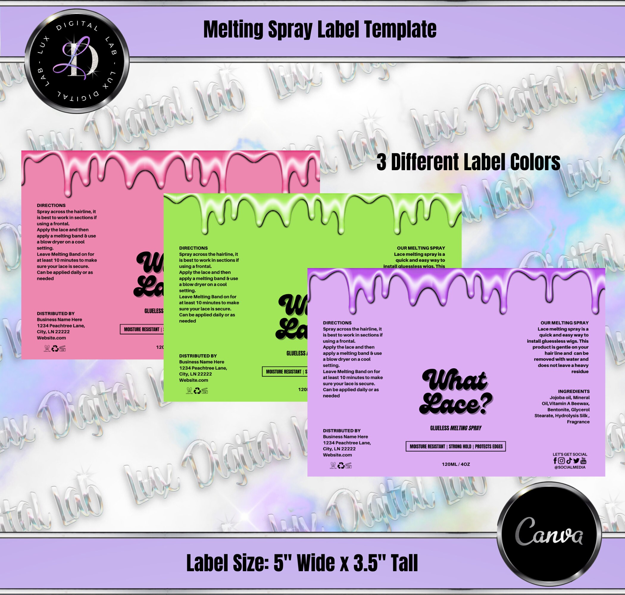 Gooey Drip Melting Spray Label Template - Etsy