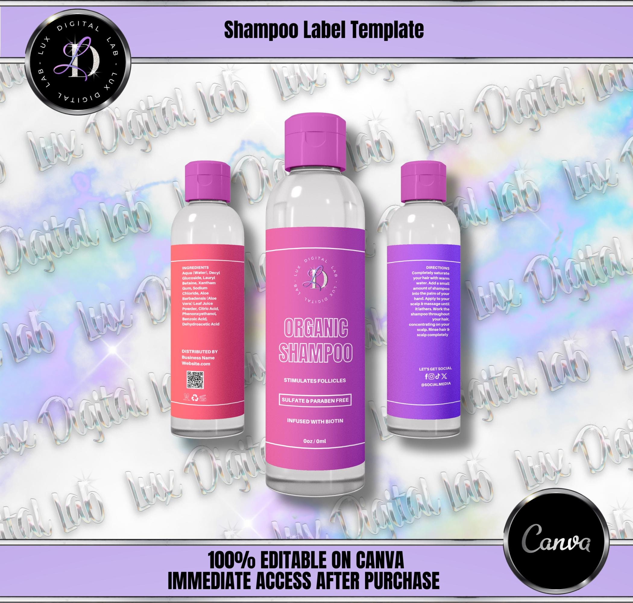 Modèle d'étiquette de shampooing/après-shampoing dégradés colorés