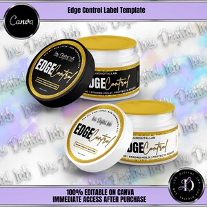 Gold & Glitter Edge Control Label Template