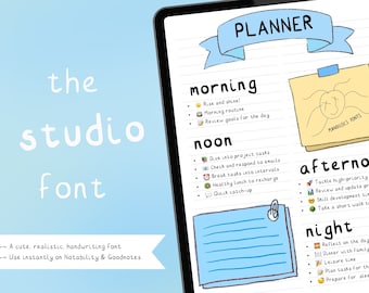Lot de polices Studio | 4 polices manuscrites pour la planification numérique