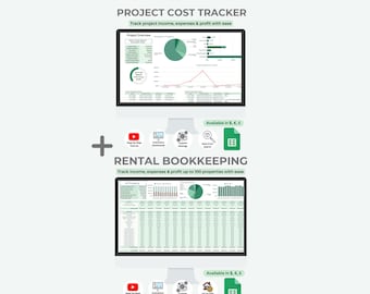 Small Business Essential Bundle | Project Cost Tracker | Rental Multi-Property Bookkeeping  | Google Sheets