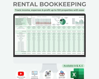 Foglio di calcolo Excel per la contabilità degli immobili in affitto / Monitoraggio delle entrate e delle spese di più proprietà