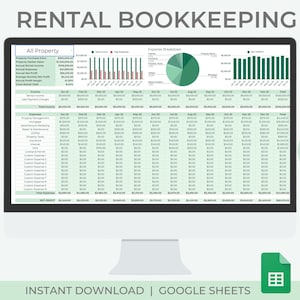 Rental Multi-Property Bookkeeping Spreadsheet | Rental Income & Expense | Rental Management | Property Portfolio | Google Sheets