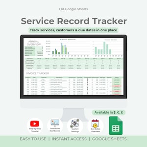 Planilha de Controle de Histórico de Serviços | Gerenciamento de Clientes no Google Sheets (Download Digital)