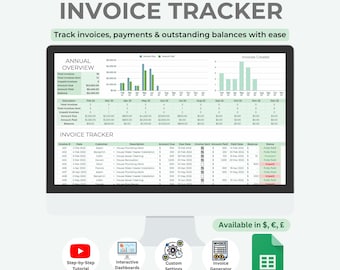 Invoice Tracker Spreadsheet | Google Sheets Template (Digital Download)