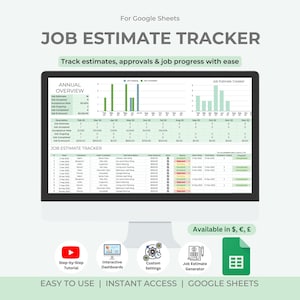 Job Estimate Tracker | Google Sheets Template (Digital Download)