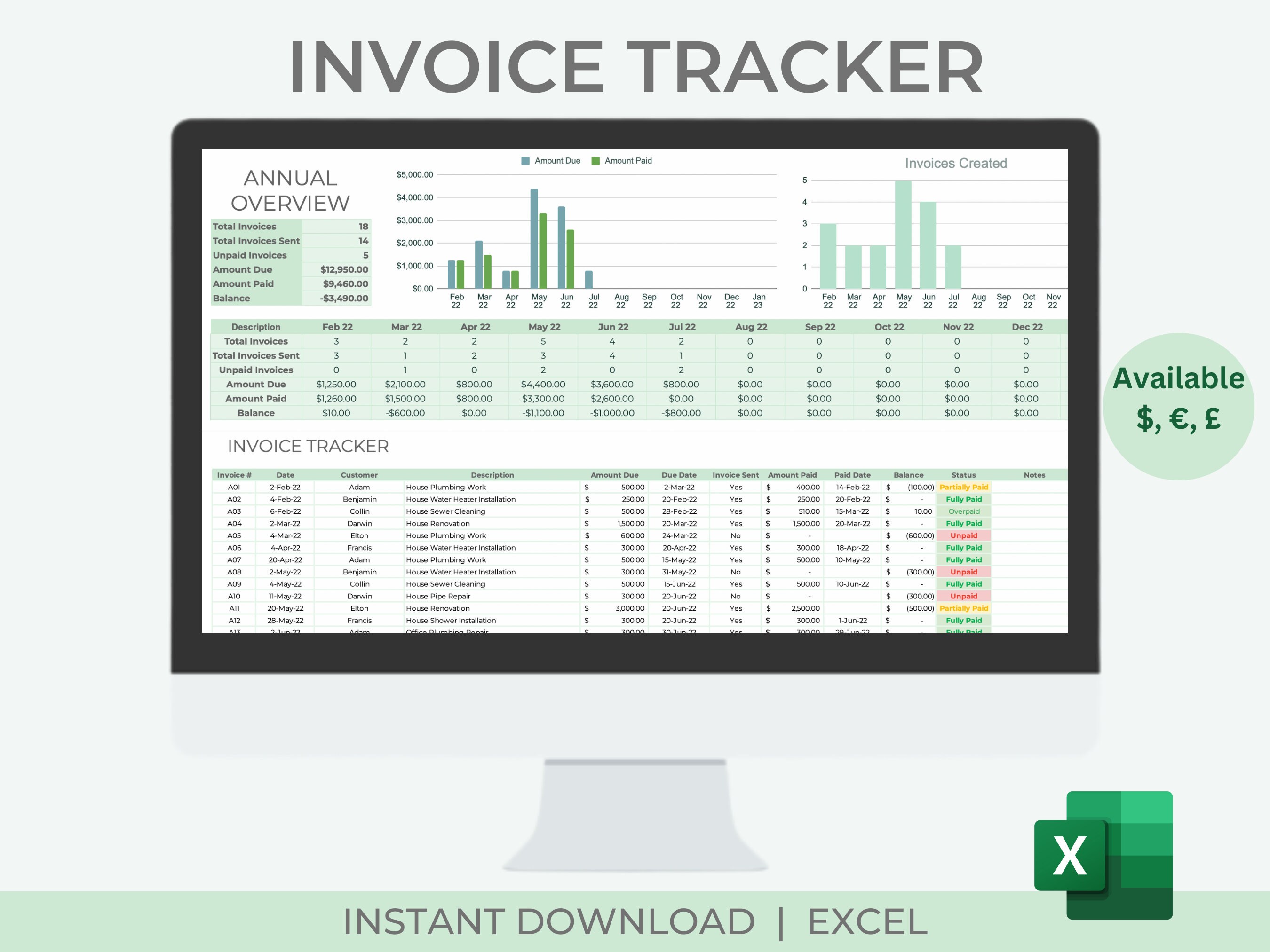 Small Business Essential Bundle | Invoice Tracker | Job Estimate ...