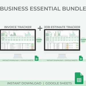 Small Business Essential Bundle | Invoice Tracker | Job Estimate Tracker | Google Sheets