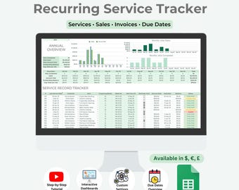 Service Business Tracker: CRM, Invoice & Payment Template (Google Sheets)