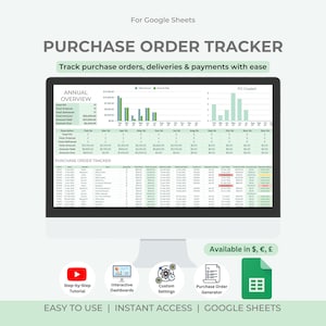Seguimiento de órdenes de compra para pequeñas empresas: seguimiento de entregas y pagos (plantilla de Hojas de cálculo de Google)
