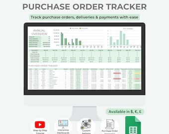 Purchase Order Tracker for Small Business – Track Delivery & Payments – Google Sheets Template