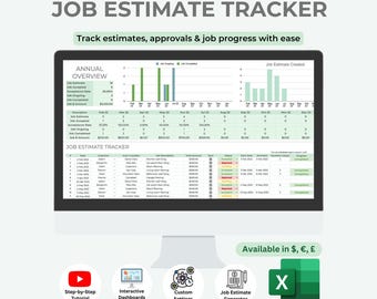 Job Estimate Tracker | Excel Template with Charts (Digital Download)