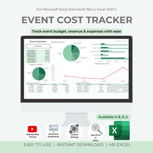 Event Budget & Expense Tracker | Excel Buchhaltung Tabelle | Veranstaltungsplanung Kostenmanagement | Digitaler Download