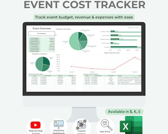 Event Budget & Expense Tracker | Excel Buchhaltung Tabelle | Veranstaltungsplanung Kostenmanagement | Digitaler Download