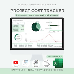 プロジェクトコストトラッカー | プロジェクト管理 | 簿記 | Excel