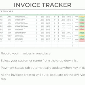 Key Loop Invoice Invoice Tracker Spreadsheet | Excel Template (digital Download) - Etsy