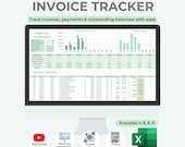 Invoice Tracker Spreadsheet | Excel Template (Digital Download)