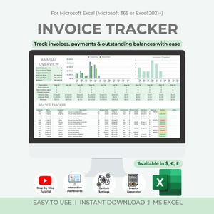 Factuurtracker-spreadsheet | Excel-sjabloon (digitale download)