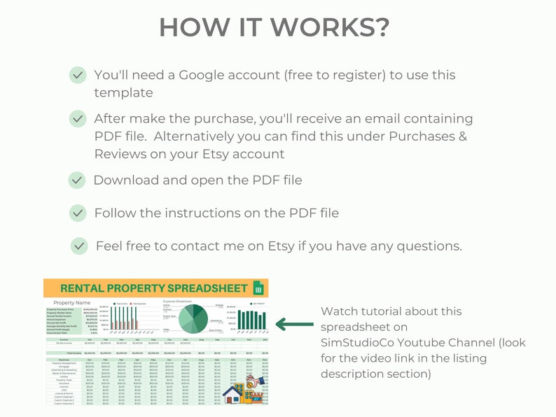 Rental Bookkeeping Spreadsheet | Property Management Google Sheets (Digital Download) image 9