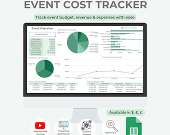 Event Cost Tracker | Event Management | Bookkeeping | Google Sheets