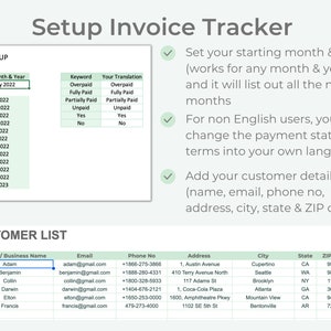 Invoice Tracker Spreadsheet | Excel & Google Sheets Template - Etsy