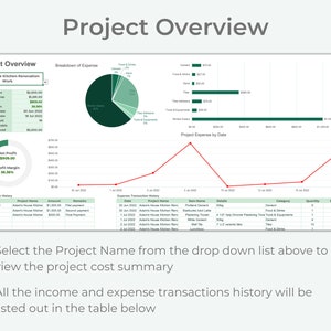 Project Cost Tracker | Project Management | Bookkeeping | Excel ...