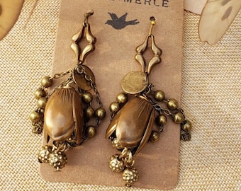 Seed Pod earrings, Nature Earrings, Tulip Earrings, Recycled Earrings, Reimagined Earrings