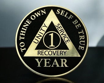 Custom Sobriety Chip – munt gegraveerd medaillon met gebed voor sereniteit – munten van messing/roestvrij staal