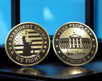 Präsidenten Gedenk Medaillon Präsident Donald Trump Münze 2 Zoll Messing poliert mit Palisander Finish Box Geschenke für ihn Geschenke für sie