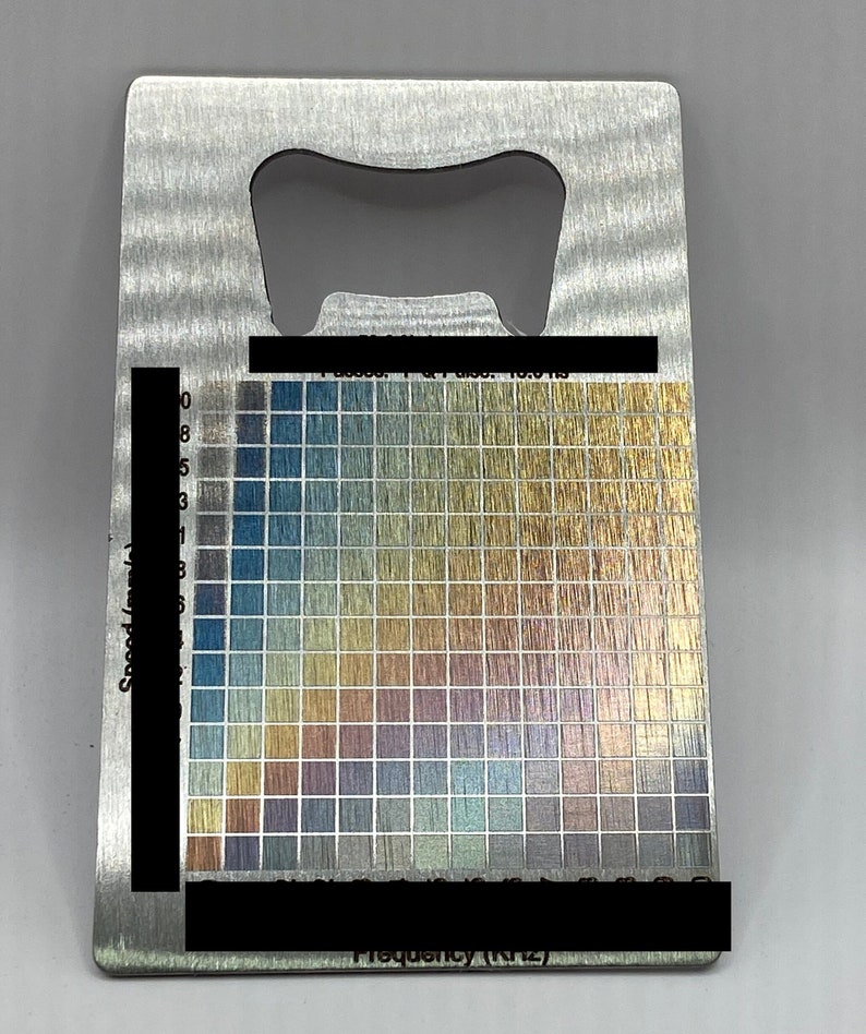 HERZIENE MOPA Color Lightburn-testbestanden voor lasergravure Kleurgloeien op roestvrij staal / titanium Alleen voor 20w 120w MOPA-lasers afbeelding 1