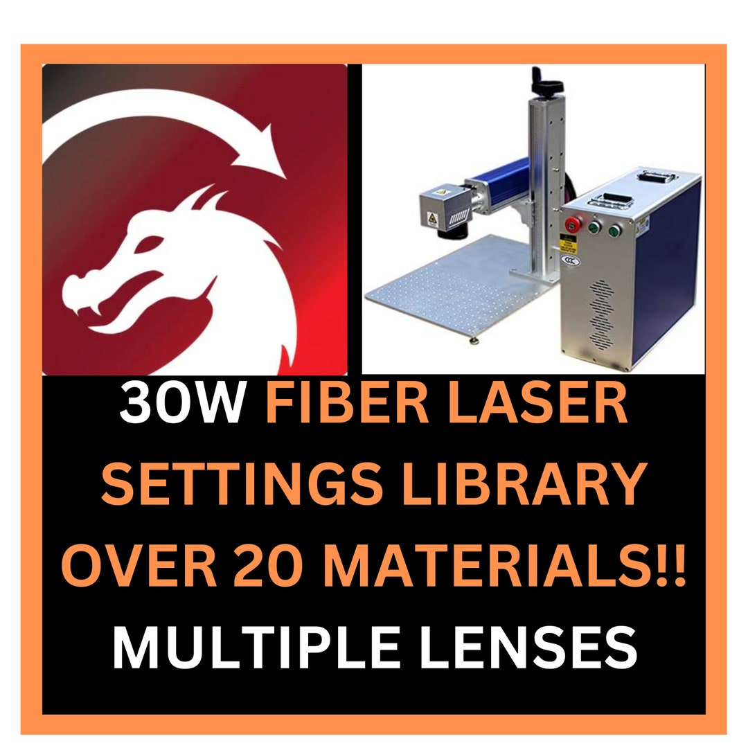 30W FIBER Laser Settings OVER 20 Materials for Lightburn Library Brass