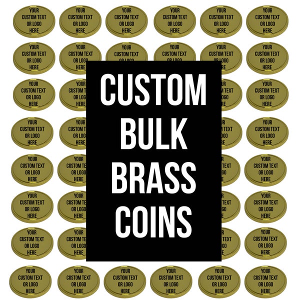 1.5" BULK Design Your Own Brass Coins Personalized Engraved Gold Challenge Coins Promotional Gifts, Awards, Corporate Ideas 5-10-15-25-50