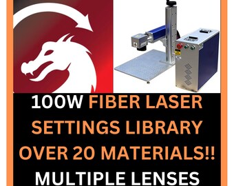 100W FIBER Laser Settings OVER 20 Materials For Lightburn Library Brass, Steel, Glock Polymer, Leather - With 12 Lenses