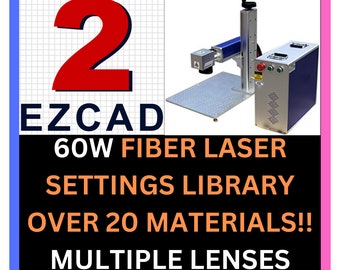 60W FIBER Laser Settings OVER 20 Materials For EZCAD 2 Library Brass, Steel, Glock Polymer, Leather - With 12 Lenses