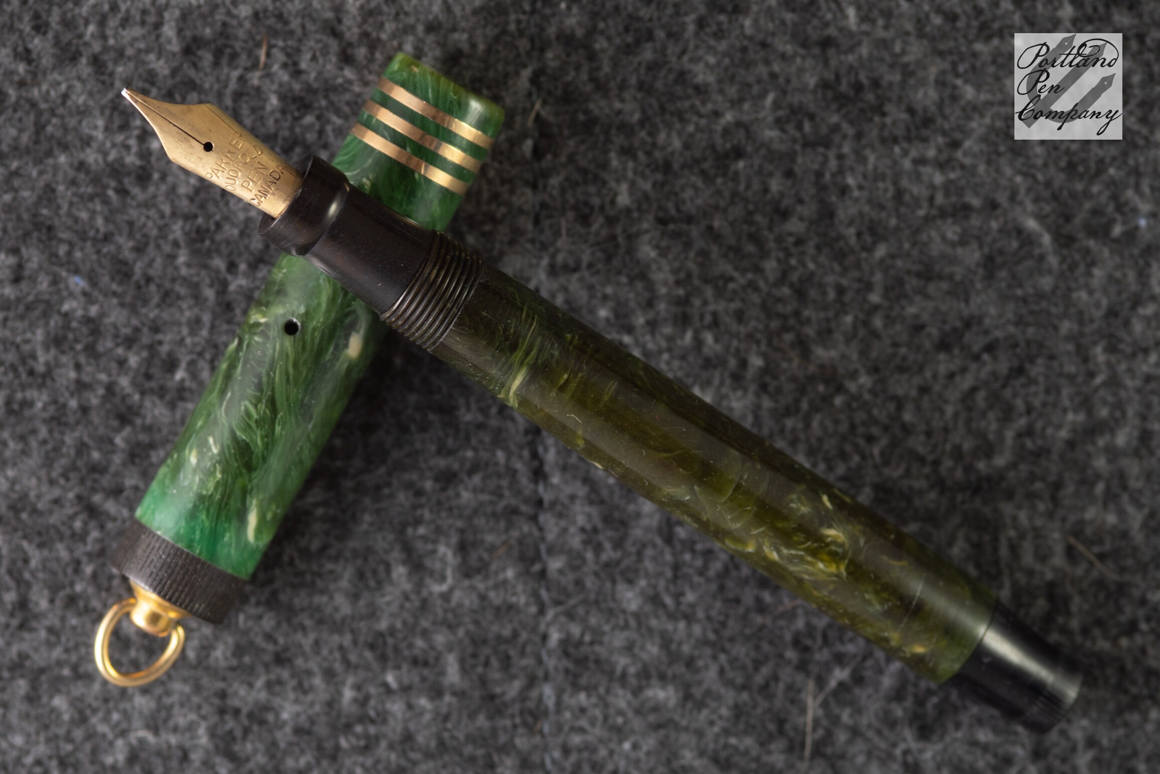Restored Parker Duofold Lady Lucky Curve - Jade Green - 14k Restored Parker Duofold Lady Lucky Curve - Jade Green - 14k