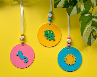 Summer Ornaments for Tree, Summer Home Decor, Tropical Ornaments, Tropical Home Decor, Handmade Decor, Beach Ornaments, Beach Decor