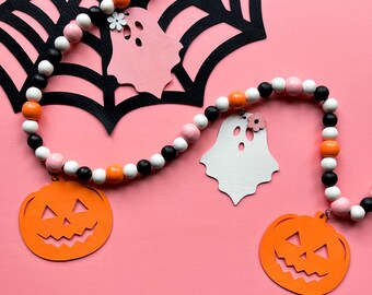 Pink Halloween Decor, Halloween Garland for Mantle, Summerween Decor, Halloween Wall Decor, Coquette Halloween, Glam Halloween Decor