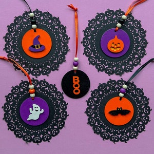 Halloween Home Decor, Halloween Tiered Tray Decor, Handmade Halloween Ornaments for Tree, Seasonal Tree Decor, Halloween Tree Ornaments