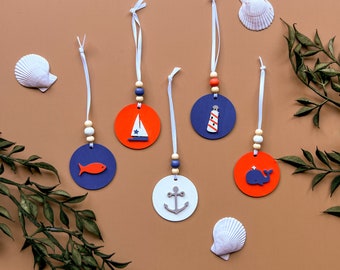 Nautical Home Decor, Mini Summer Ornaments, Nautical Ornaments, Summer Home Decor, Coastal Christmas Ornaments, Beach Home Decor